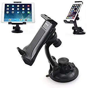 Rotating Car Mount Dashboard Windshield Phone Tablet Holder Swivel Cradle Stand Suction Cup for AT&T Huawei Ascend XT - AT&T Kyocera DuraForce Pro - AT&T LG Escape 2 - AT&T LG G Flex 2