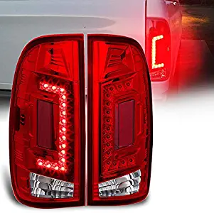 AJP Distributors 2nd Generation LED Tail Lights For Ford F150 Rear Brake Signal Light Taillight Taillights Replacement Driver Passenger side (Red)