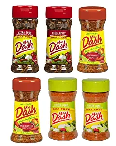 Mrs. Dash Spicy Seasoning Blend Bundle-2 SW Chipotle,2 Extra Spicy,2 Fiesta Lime (2.5oz)