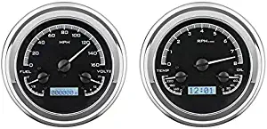 Dakota Digital 54 Chevy Pickup 55 First Series VHX Analog Dash Gauges Black Alloy White VHX-54C-PU-K-W