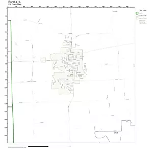 ZIP Code Wall Map of Eureka, IL ZIP Code Map Laminated
