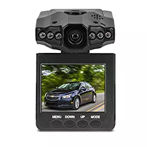Aduro U-Drive DVR Video/Audio Dash Cam w/Infrared Night Vision LED's, 2.4" LCD Screen, 270&deg; Rotation, Auto on/Off (Retail Packaging)
