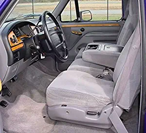 Durafit Seat Covers Made to fit 1993-1998 F150-F550 Regular, XCab and Crew Cab High Back 40/20/40 Split Seat with Molded Headrests and Opening Center Console in Tan Velour