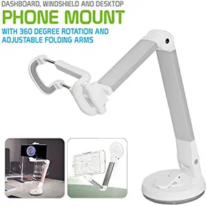 Cellet Car Phone Mount Holder, Windshield Dashboard Desktop Foldable Universal Car Mobile Phone Cradle with Strong Suction Cup Compatible for iPhone, Android Smart Phone