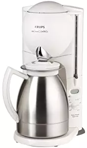 Krups 229-7A Aroma Control Coffeemaker with Thermal Carafe and Programmable Timer, White and Brushed Chrome, DISCONTINUED