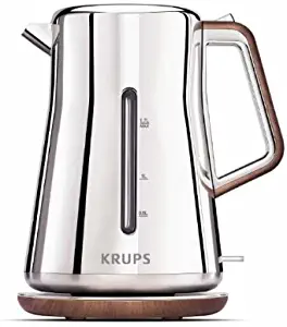 KRUPS BW600 Silver Art Collection Cordless Electric Kettle with Chrome Stainless Steel Housing, Silver