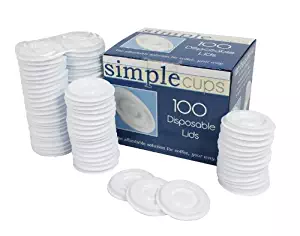 Disposable K-cup Lids - 100 Disposable Replacement Lids - Simple Cups - For Use with Any Keurig K-cup Pack