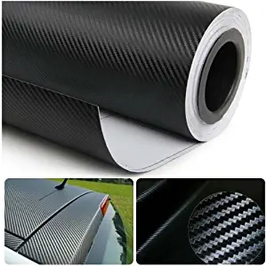 DIYAH 3D Black Carbon Fiber Film Twill Weave Vinyl Sheet Roll Wrap DIY Decals (84" X 60" / 7FT X 5FT)