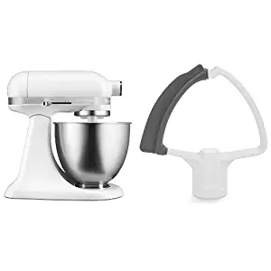 KitchenAid KSM3311XFW Artisan Mini with Flex Edge Beater, Matte White, 3.5 Quart