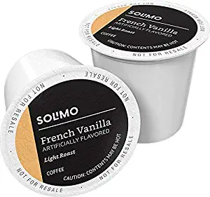 Amazon Brand - 100 Ct. Solimo Light Roast Coffee Pods, French Vanilla Flavored, Compatible with Keurig 2.0 K-Cup Brewers