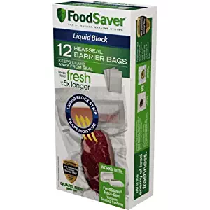 FoodSaver Liquid Block 1-Qt Heat-Seal Barrier Clear Bags, 12pk