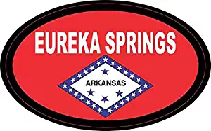 StickerTalk 4in x 2.5in Oval Arkansas Flag Eureka Springs Sticker