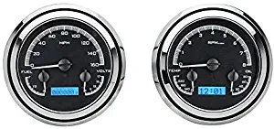 Dakota Digital 54 Chevy Pickup 55 First Series VHX Analog Dash Gauges Black Alloy Blue VHX-54C-PU-K-B