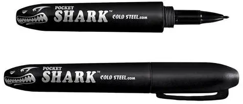 Cold Steel Black Pocket Shark 91SPB Permanent Marker and Self Defense Equipment Knife
