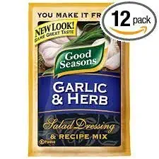 Good Seasons Salad Dressing & Recipe Mix .6-.75oz Packets (Pack of 12) (Garlic & Herb .75oz)