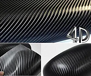 DIYAH 4D Black Carbon Fiber Vinyl Wrap Sticker with Air Realease Bubble Free Anti-Wrinkle (12" x 60" / 1FT x 5FT)