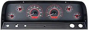 Dakota Digital VHX-64C-PU-C-R Compatible with 1964-66 Chevy Pickup Truck VHX Analog Dash Gauge System Carbon Fiber Style Red Backlighting