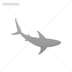 Decal Shark Attack Car window jet ski (3 X 2,22 In. ) Gray 50%
