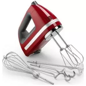 KitchenAid 9-Speed Hand Mixer (includes BONUS dough hooks, whisk, milk shake liquid blender rod attachment, and accessory bag)