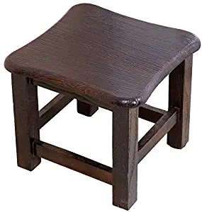 URFORESTIC Handcrafted 100% Solid Wood Bed Step Stool-Foot Stool Kitchen Stools Bed Steps Small Step Ladder Bathroom Stools (Black)