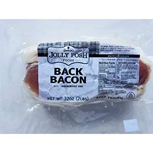 Jolly Posh Bacon, Back, Dry Cured, Pre-Sliced - 2 Lb (Pack of 5)