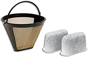 Filters For Cuisinart Coffee Maker - GTF Gold Tone Filter & 2 Charcoal Water Filters