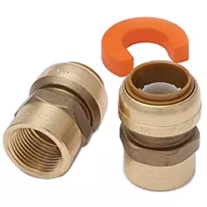 SharkBite 22441LFA Water Heater Installation Kit 3/4 Inch x 3/4 Inch FNPT, Push-to-Connect, PEX, Copper, CPVC