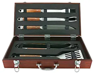 Mr Bar B Q 02136X PD Forged 5-Piece Set in Wood Carrying Case