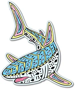 Shark Art Design Vinyl Sticker - Car Window Bumper Laptop - Select Size