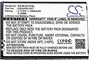 Cameron Sino 1000mAh Li-ion High-Capacity Replacement Batteries for BLU Dash JR K / D140K / D141K, fits BLU C654405140T