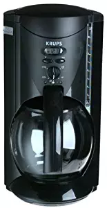 Krups 467-42 10-Cup Crystal Arome Time Coffee Maker, Black