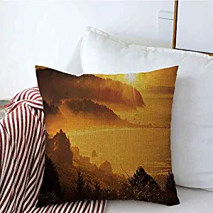 Decorative Pillow Covers Eureka California Coastal Sunset City Forestry Shoreline Spring Between Hill Wavy Nature Natural Throw Pillow Cushion Square Cases Car Bench Couch 16x16 Inch