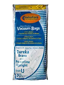 Eureka U Bravo Vacuum Bags, Bravo II, Direct Air, World Vac, White Westinghouse Vacuum Cleaners, 57802A, 54310, 54310C, 54310B, 54310B-6, 57802B(Filteraire), 54918, 54918A-10