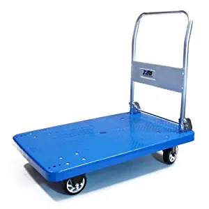 JORESTECH Platform Cart Folding Dolly Foldable Warehouse Moving Push Hand Truck (660 LBS PVC Wheels)