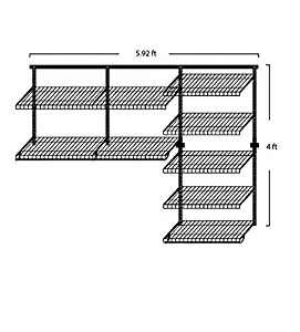 HomeG Closet Organizer Shelves System Kit Expandable Clothes Storage Metal Rack(4-6 Foot)