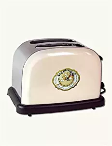 Victorian Trading Co Vintage Style Electric Toaster Cream Stainless Steel Roses