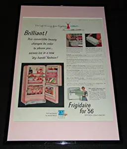 1956 Frigidaire Refrigerator Framed ORIGINAL 11x17 Advertising Display