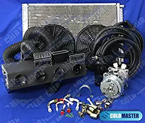 A/C KIT Universal Under Dash Evaporator HD KIT AIR Conditioner 12V 450A-000LR-C Chrome Rectangular LOUVERS