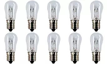 CEC Industries #10S-6 120V Bulbs, 120 V, 10 W, E12 Base, S-6 shape (Box of 10)