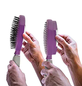 Qwik Clean Self Cleaning Hair Brush - Easy Clean Retractable Bristles - Patented Detangler