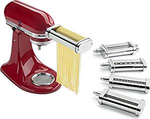 Kitchenaid Kpca set Stainless Steel Pasta thick egg noodles Cuter and Angel Hair Attachment for stand mixers (KitchenAid Pasta Deluxe Set)