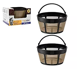 GoldTone Brand Reusable 8-12 Cup Basket Coffee Filter fits Cuisinart Coffee Makers and Brewers. Replaces your Cuisinart Reusable Basket Coffee Filter - BPA Free (2)