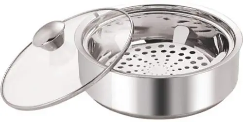 TMT Transparent Stainless Steel Serving Pot,Chapati Dabba,Chapati Storage Box,Roti Storage box,Stainless Steel Insulated Chapati Small Casserole, Silver