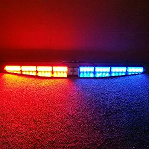 VSLED 2-16 LED 32 Watt Red/Blue LED Light Car Truck Emergency Beacon Light Bar Exclusive Split Visor Deck Dash Strobe Warning LightBar