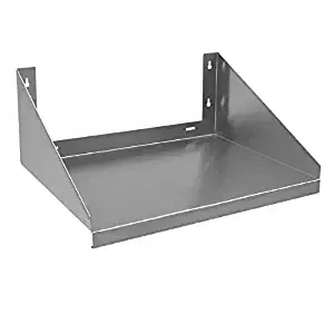 Royal Industries Microwave Shelf Solid 18”x24” Wall Mounted Shelf, Stainless Steel 18 Gauge, Silver, Capacity 185 LB, Commercial Grade-NSF Certified