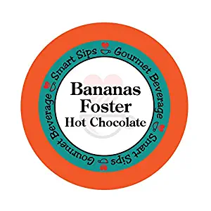 Bananas Foster Hot Chocolate, 24 Count Hot Cocoa Cups for Keurig Kcup Machines