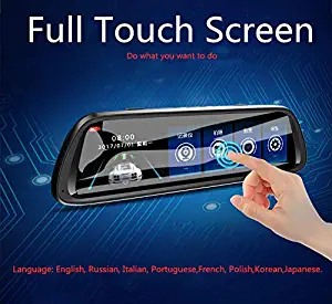 Accrie 10 inch Driving Recorder Dual Camera Dashcam Full HD Touch Screen Driving Recorder Car Camera DVRs K62