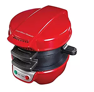 Hamilton Beach Breakfast Sandwich Maker Kitchen Counter Top Press, Red | 25476