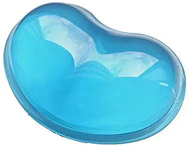 LetGoShop Silicone Gel Wrist Rest Cushion Heart-Shaped Translucence Ergonomic Mouse Pad Cool Hand Pillow Effectively Reduce Wrist Fatigue and Pain（Blue）