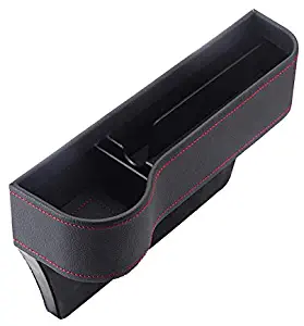 Car Seat Catcher, MASO Car Seat Side Pocket PU Leather Car Seat Filler Gap Space Storage Box Cup Bottle Mobile Phone Holder Coin Collector Console Side Pocket,Left